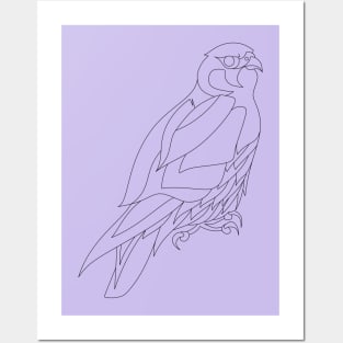 peregrine falcon line art ecopop Posters and Art